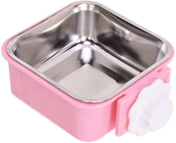 Stainless Steel Pet Crate Bowl Removable Cage Hanging Bowls with Bolt Holder for Pets Stainless Steel Pet Crate Bowl Removable Cage Hanging Bowls with Bolt Holder for Pets